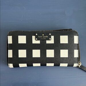 Kate Spade Black and White Square Pattern Wallet